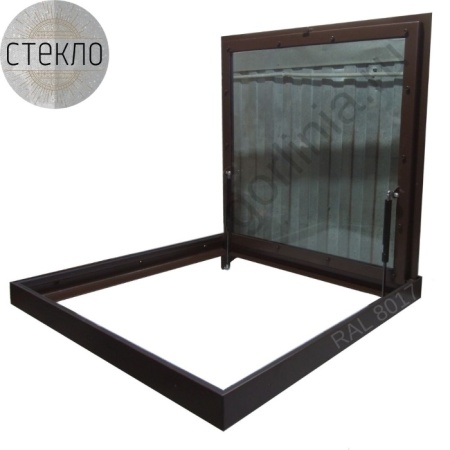 Люк в подвал со стеклом стеклогор 1100х1100*75 